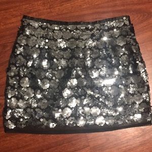 Black Sequin Mini Skirt